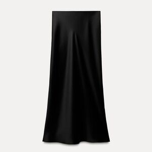 Zara Satin-effect Midi Skirt